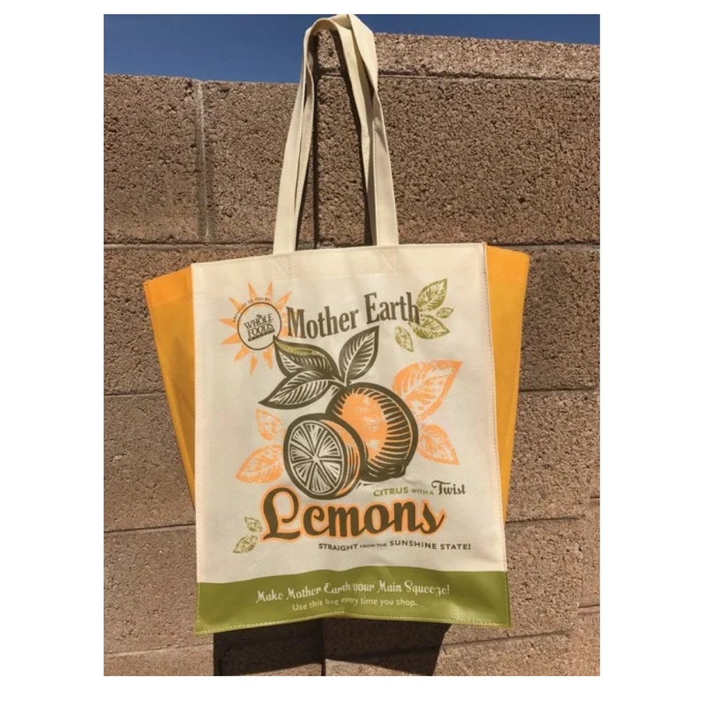 One Summer Reusable Whole Foods Bag Environmentally Friendly Retro Tote